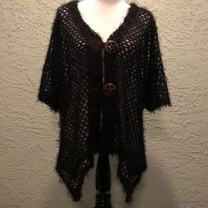 Open Weave Cardigan Sweater - Sz 2X